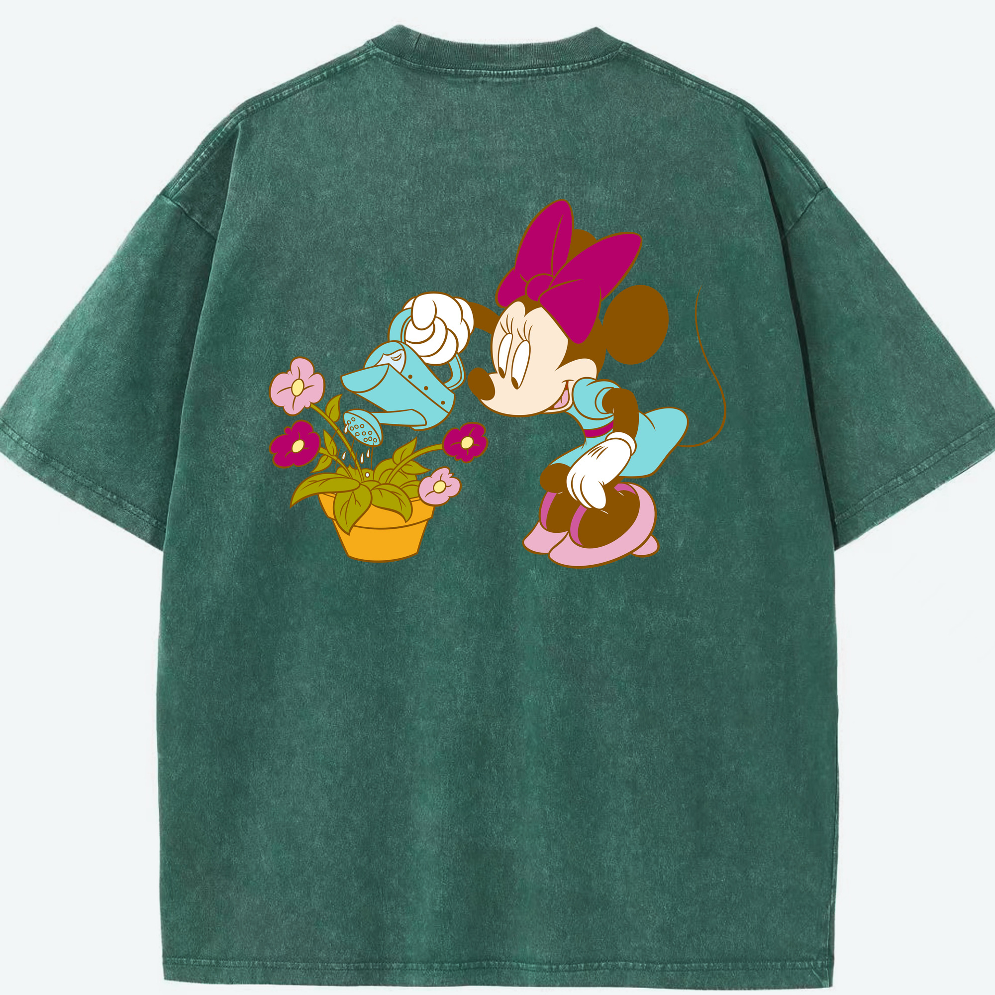 （画像用） ミッキーマウス Mickey Mouse 綿100% ヴィンテージ風 半袖Tシャツ（背面プリント）